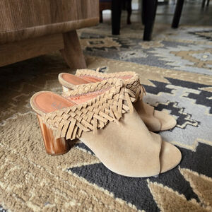 Wittner Row Fringe Suede Open-Toe Mules